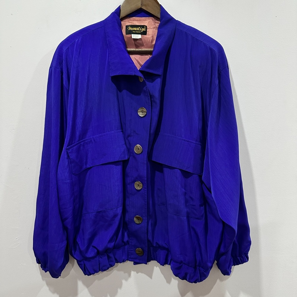 Vintage Monaliza High Fashion Jacket 80s Purple Oversized Korea‎ Retro Statement